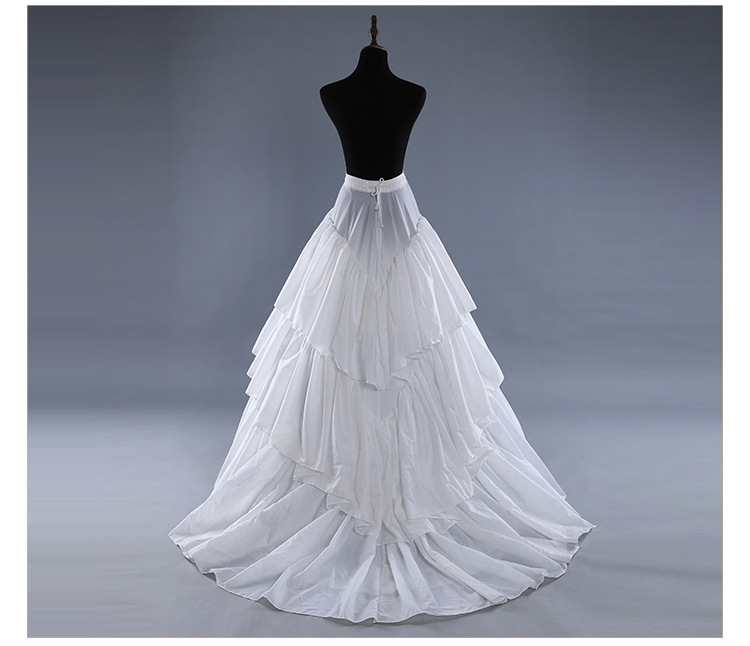 结婚配件新娘婚纱裙撑有骨裙撑拖尾撑裙三钢三荷叶边裙撑宫廷式