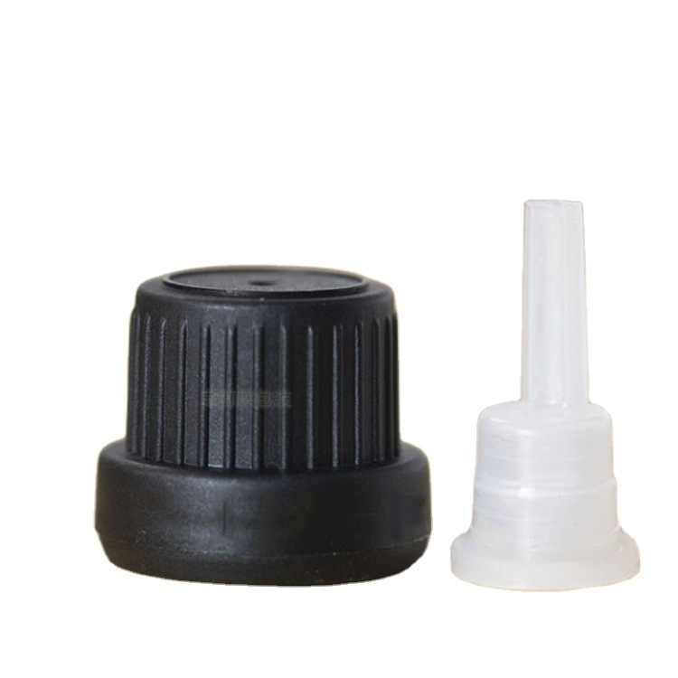 18牙玻璃瓶塑料盖 黑白色仿进入口防盗大头盖滴塞 精油瓶配件盖子