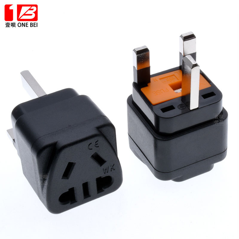 英标转换插头英标带13a保险丝三方脚转新国标电源转换插座wk-7s