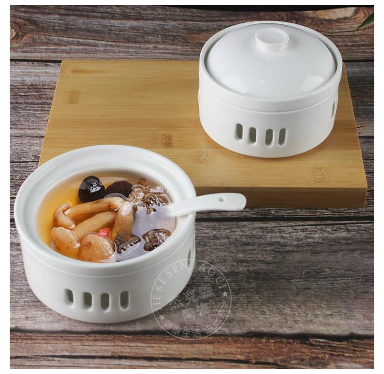 酒店陶瓷汤盅可加热蜡烛保温炖盅辽参盅碗位菜盅汤鲍鱼海参碗盅