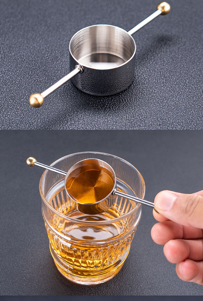 304不锈钢双珠量杯威士忌量酒器 鸡尾酒盎司杯 调酒师专用30ml