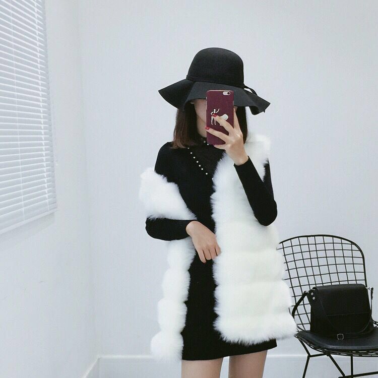 秋冬皮草马甲女中长款修身显瘦背心仿真狐狸毛修身坎肩毛毛外穿潮