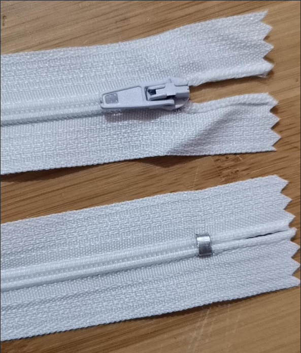 现货净长80cm漂白色 一次性防护服拉链 订做长度3号尼龙闭尾拉链