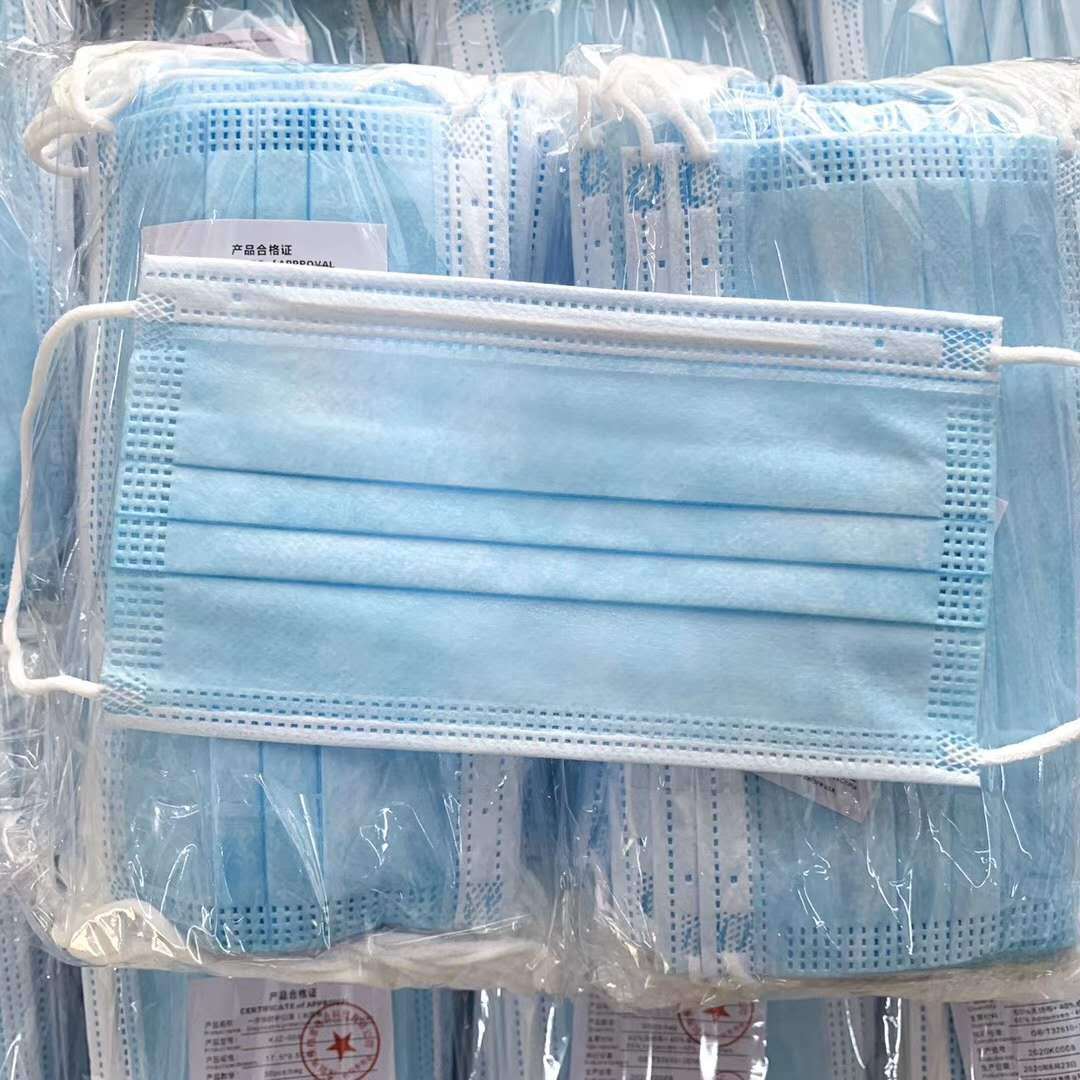 现货 一次性民用口罩无纺布3层加厚50只装熔喷布三层成人口罩厂家