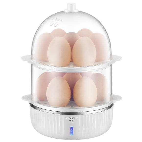 半球煮蛋器不锈钢大号双层蒸蛋器自动断电家用三合一早餐机电蒸锅