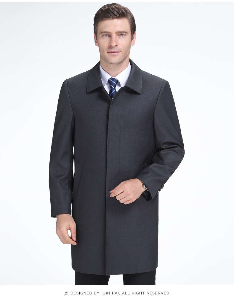 品牌花公子风衣男春秋翻领高个子长款外套休闲中年男装正品牌夹克