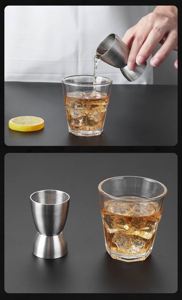 厂家供货不锈钢盎司杯 双头安士杯定量 量酒器 量奶茶量油 调酒器