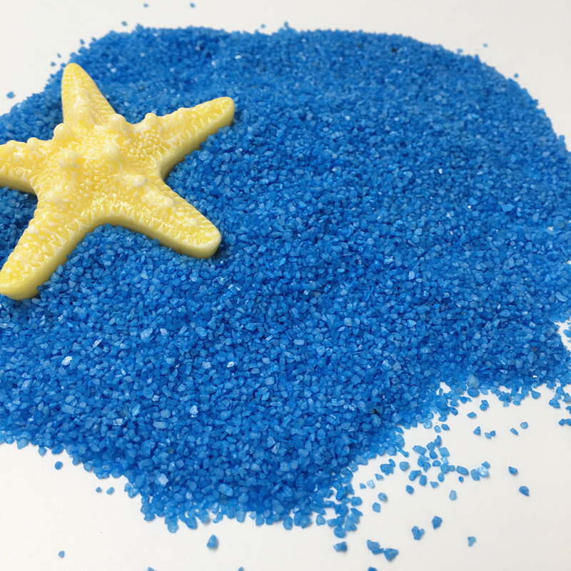 海蓝色粗石英沙子微景玻璃许愿瓶海洋风格滴胶填充饰品 1公斤