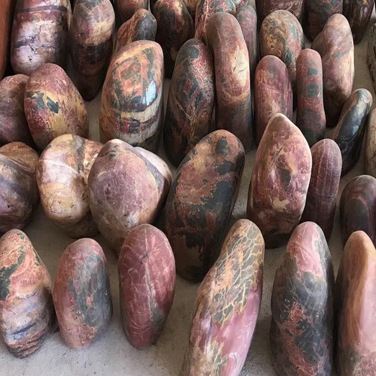 乳源彩石奇石五彩石打磨无底座单独光滑石头鱼缸石装饰品摆件wmz