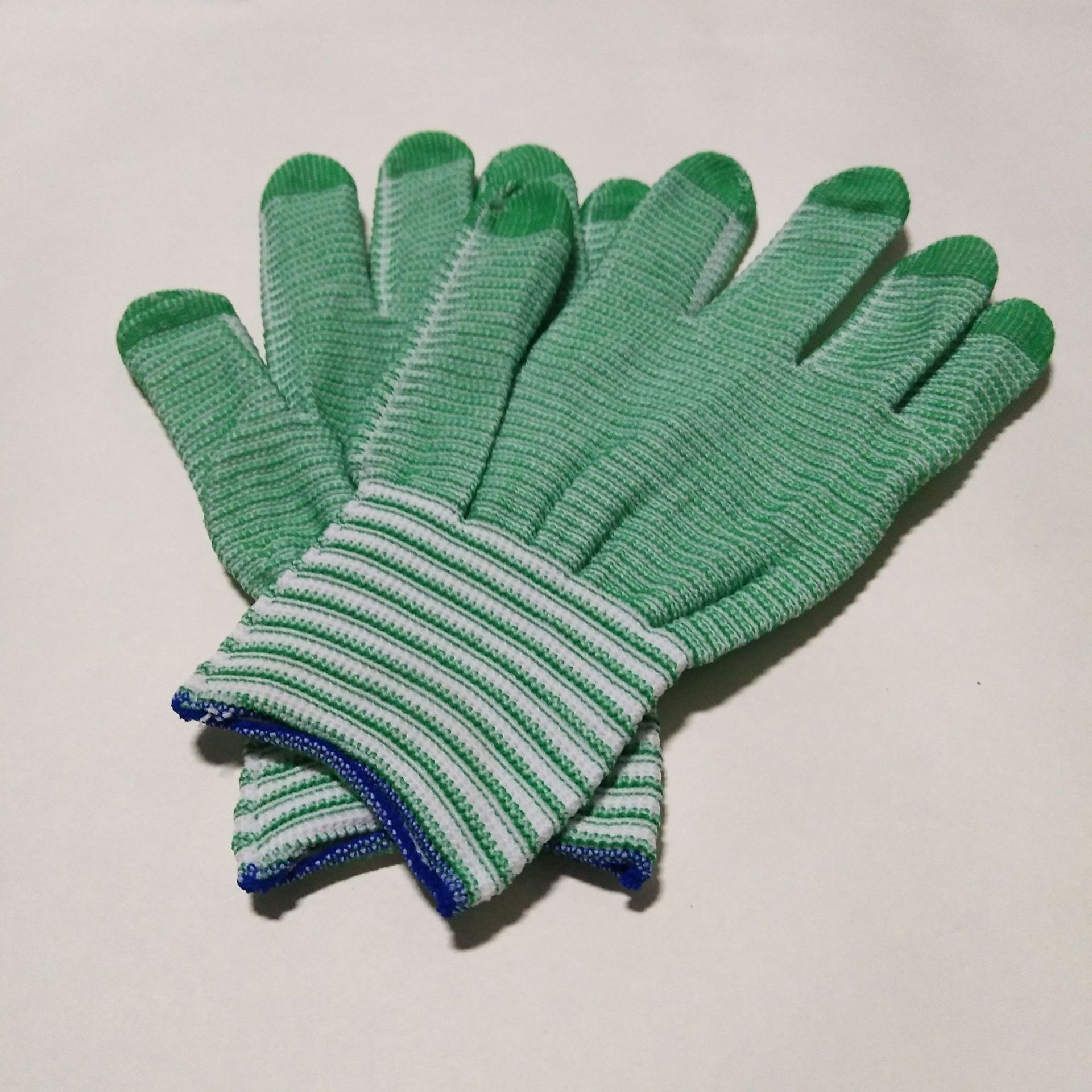 尼龙手套彩色花色纱线手套针织斑马纹条纹劳保手套批发防滑百货批