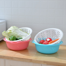 创意双层沥水篮厨房水果盘洗菜篮多功能沥水果蔬篮批发