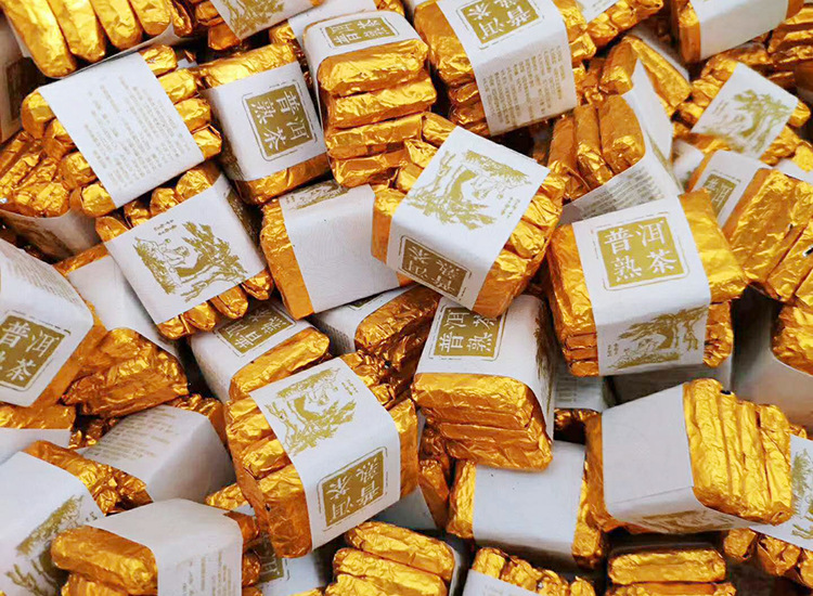 批发普洱茶云南普洱茶熟茶小沱茶小金砖醇香普洱熟茶小方砖500g装