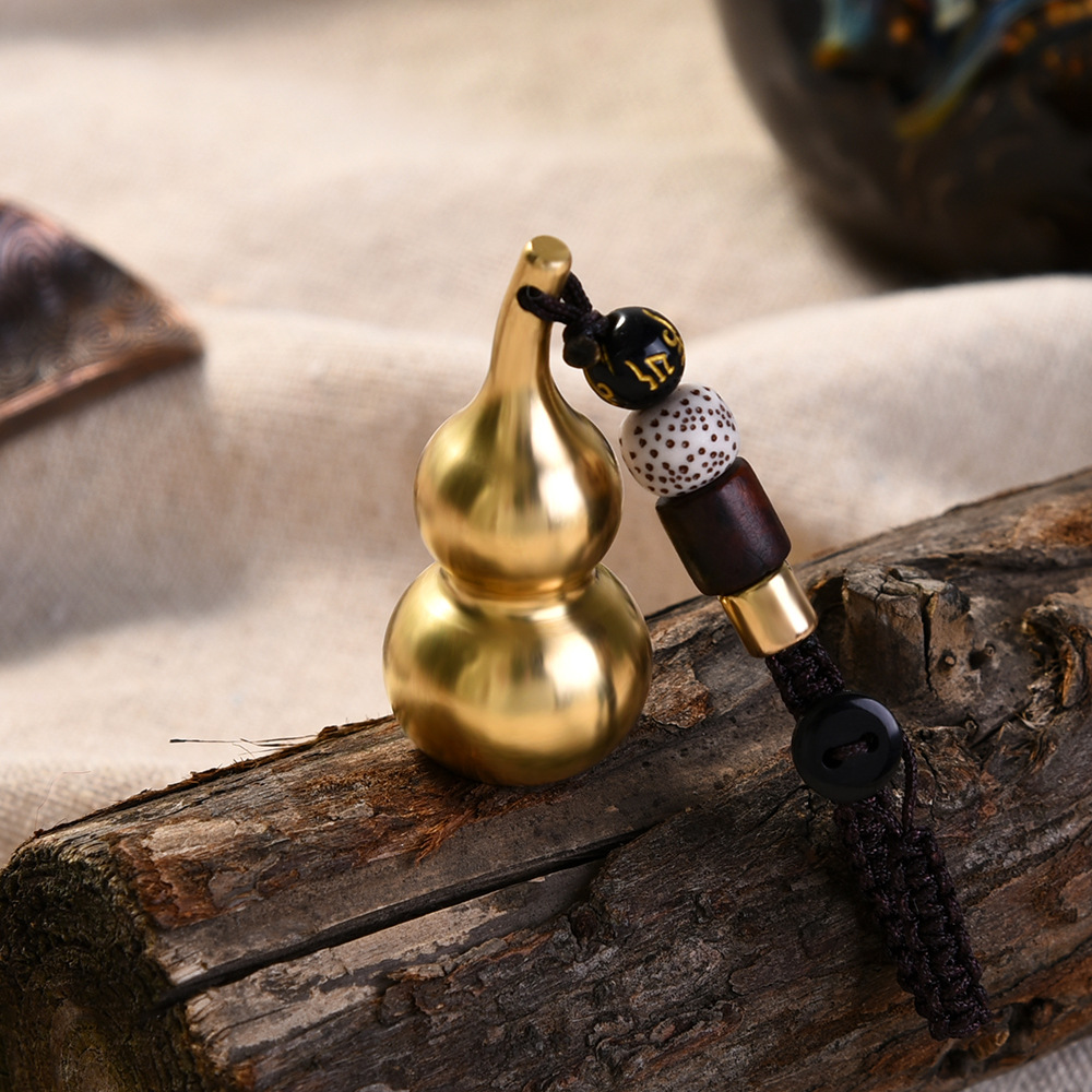 汽车钥匙挂件空心黄铜葫芦挂件 纯铜葫芦钥匙扣挂件厂家直供