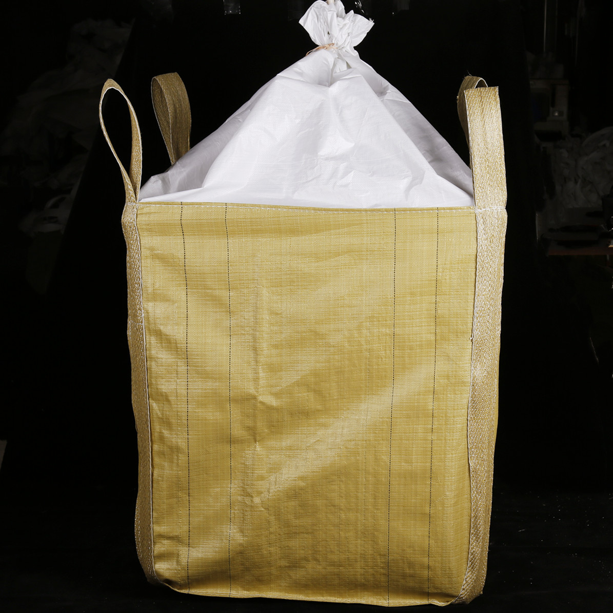 工业用吨袋1吨耐磨再生料封口布平底x型托底四吊耳外贸预压吨包袋