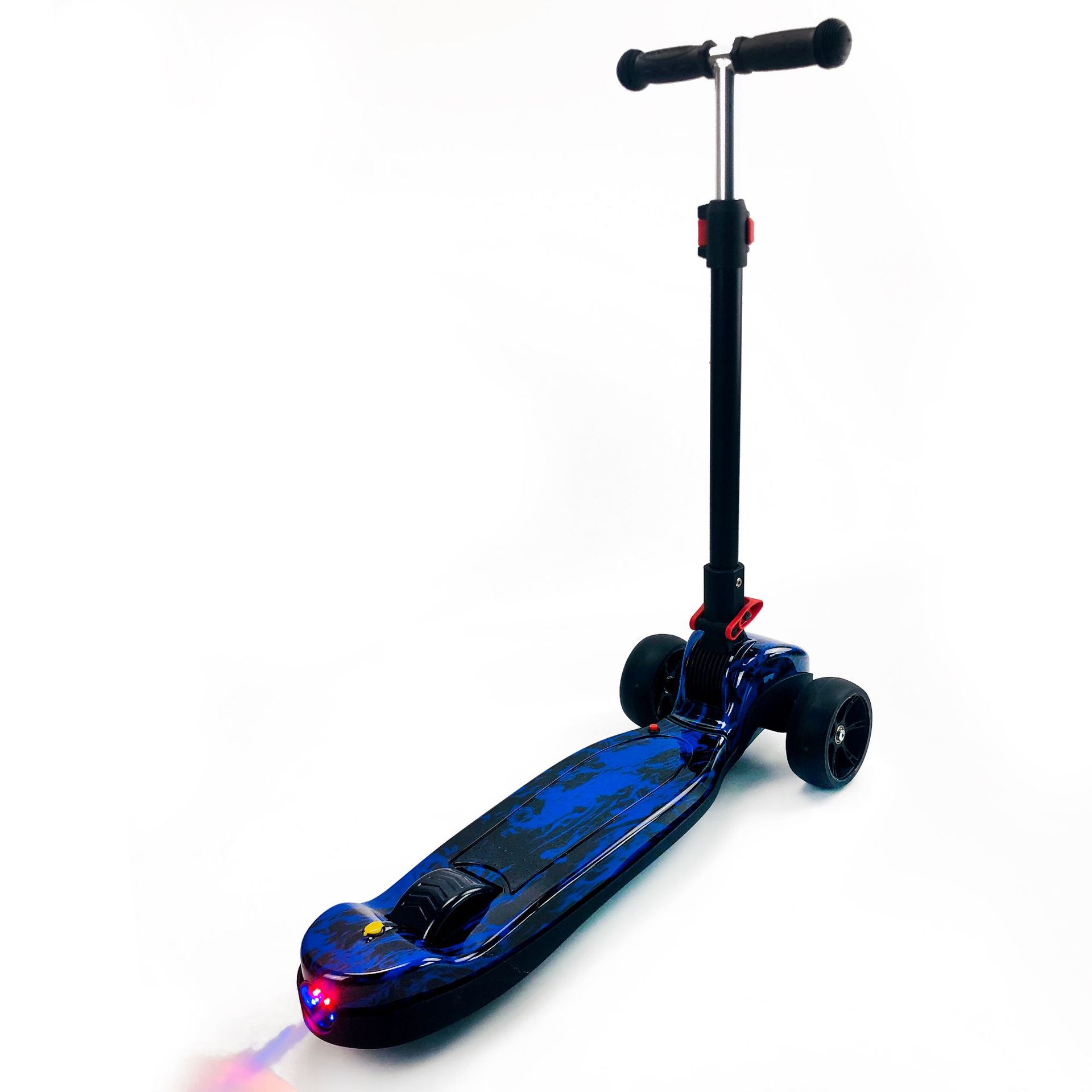 蓝火焰三轮喷雾音乐儿童可折叠闪光轮滑板米高车厂家直销一件代发
