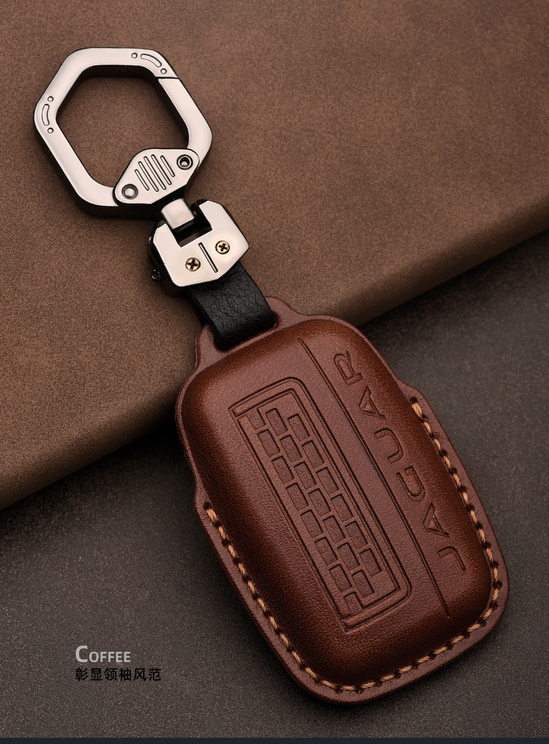 适用于捷豹xel钥匙套xfl f-type pace xf汽车专用真皮包壳扣