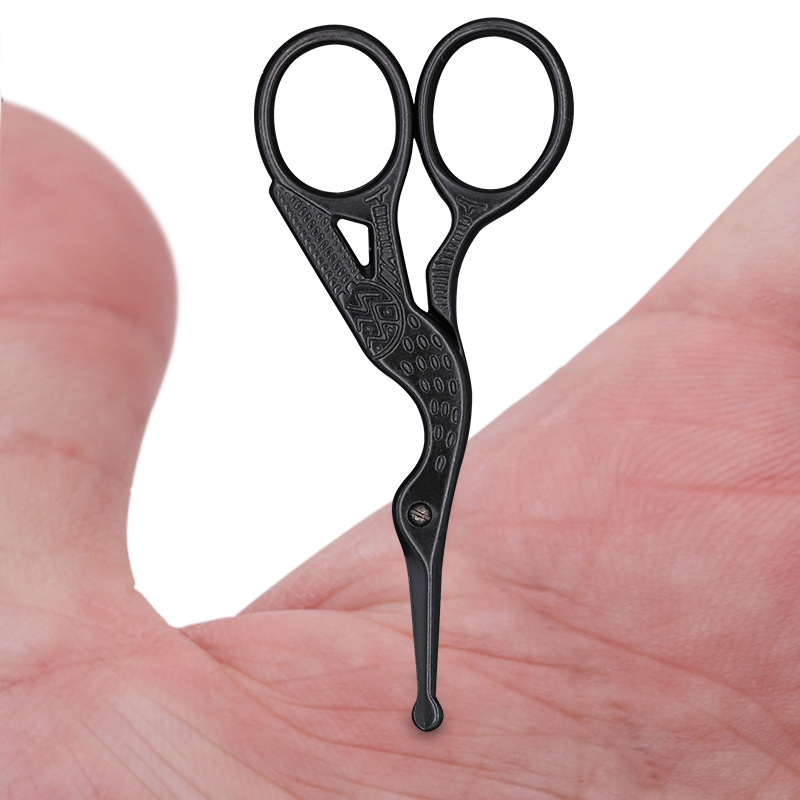 厂家批发鼻毛剪刀圆头不锈钢鼻毛修剪器 家用仙鹤鼻毛剪刀