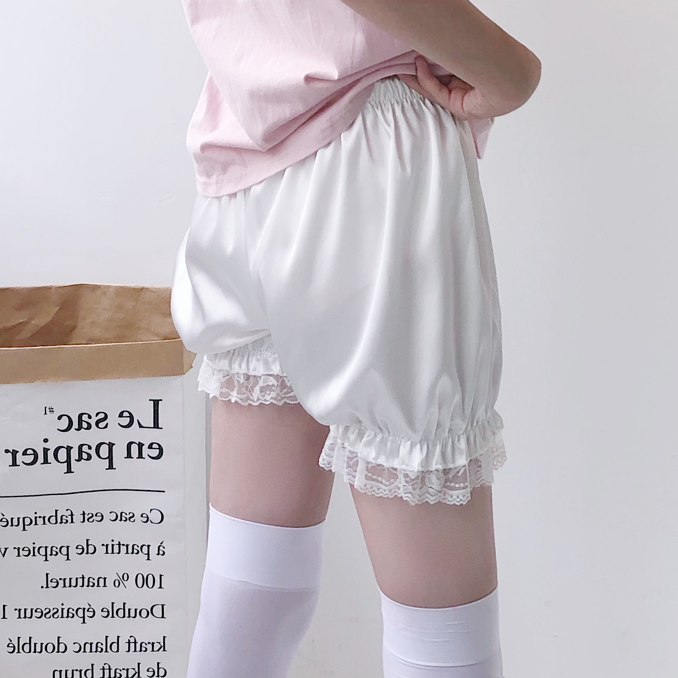 打底裤女防走光夏季薄款日系保险蕾丝可爱外穿南瓜裤女式打底裤女