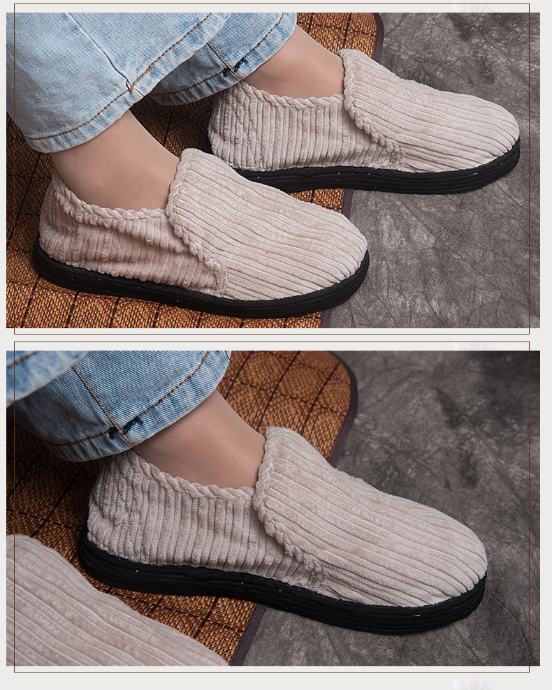 条绒千层底手工布鞋女款休闲圆头布鞋传统日常女平底一脚蹬单鞋