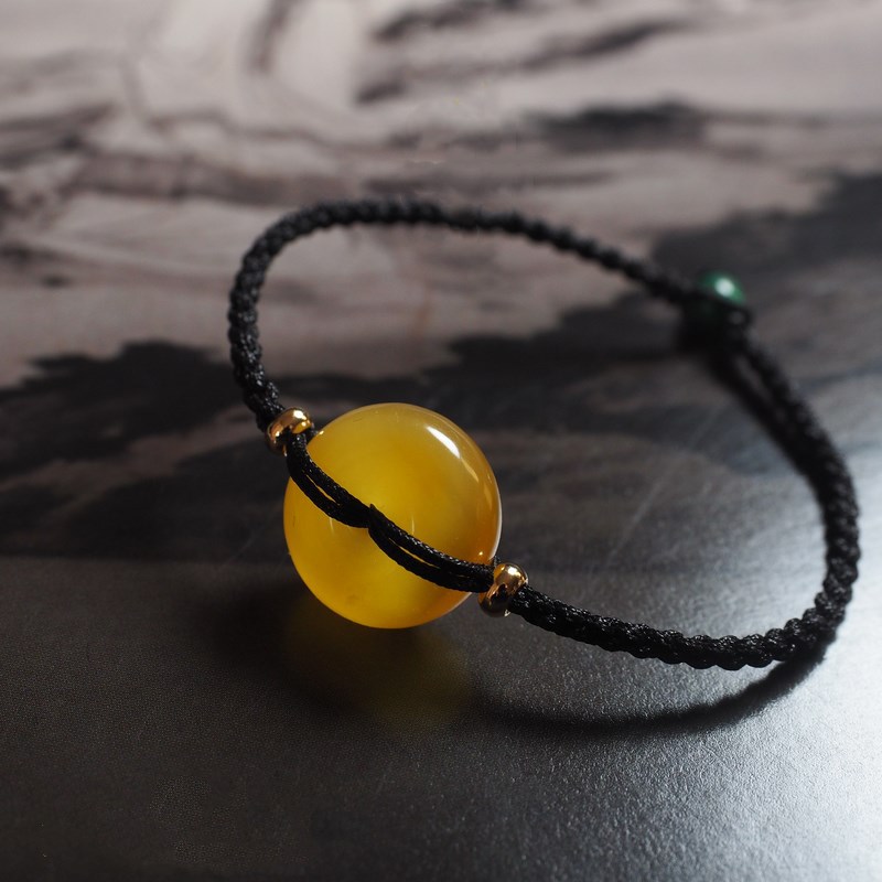 天然蜜蜡平安扣吊坠原石琥珀毛衣链原创diy挂坠项链女款生日礼物