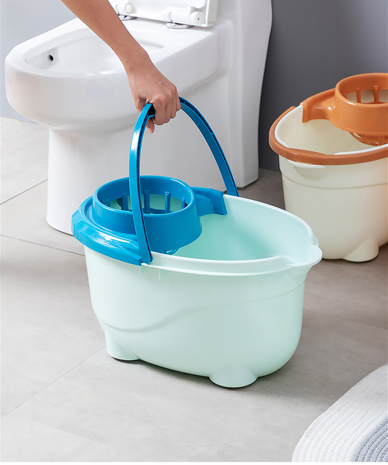 家用手动挤水桶手压地拖桶拖地拖把桶塑料旋转拧水单桶墩布桶