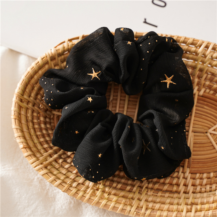 New XINGX Chiffon Large Intestine Ring Headdress Ins Women's All-Match and Sweet Updo Released Circle Three-State Korean Hair Ring Wholesale