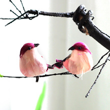 创意鸟装饰小鸟金刚彩色鹦鹉假鸟窝鸟屋笼幼儿园花园户外挂饰