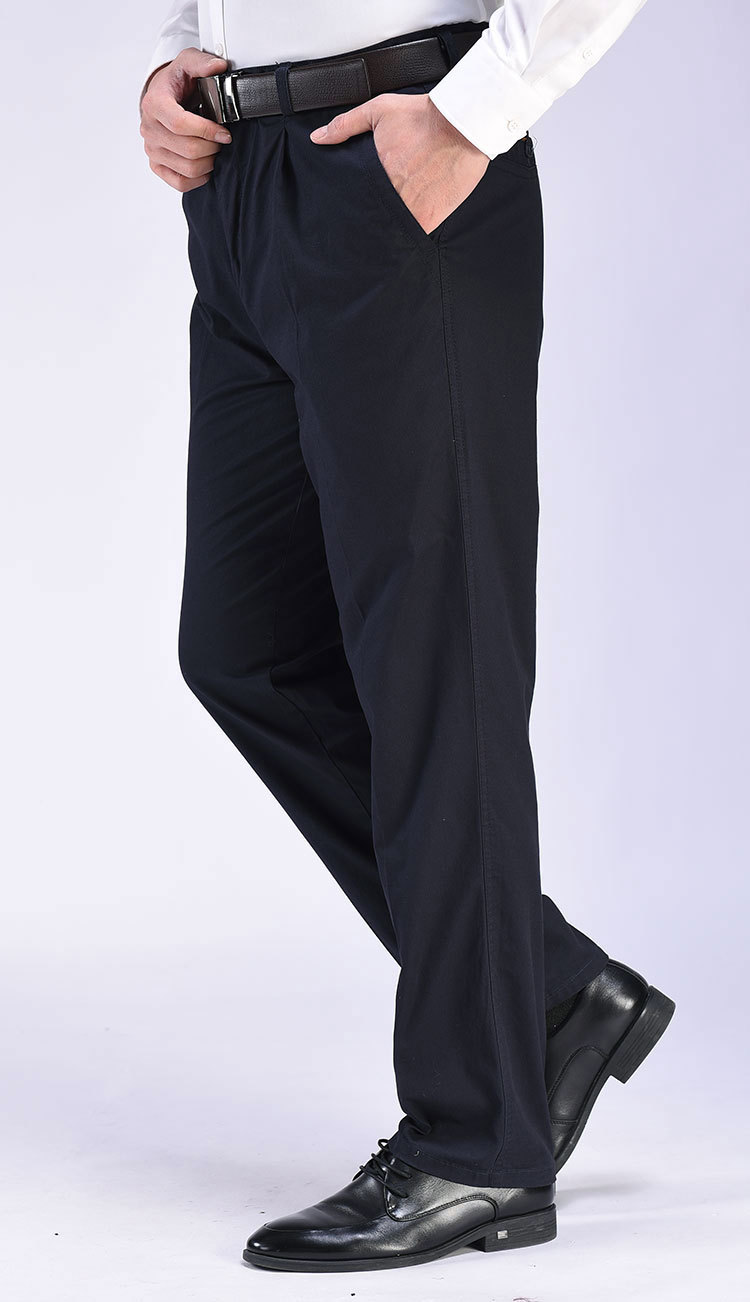 中老年休闲裤男裤子高腰深裆宽松中年人男西裤爸爸装春秋冬季厚款