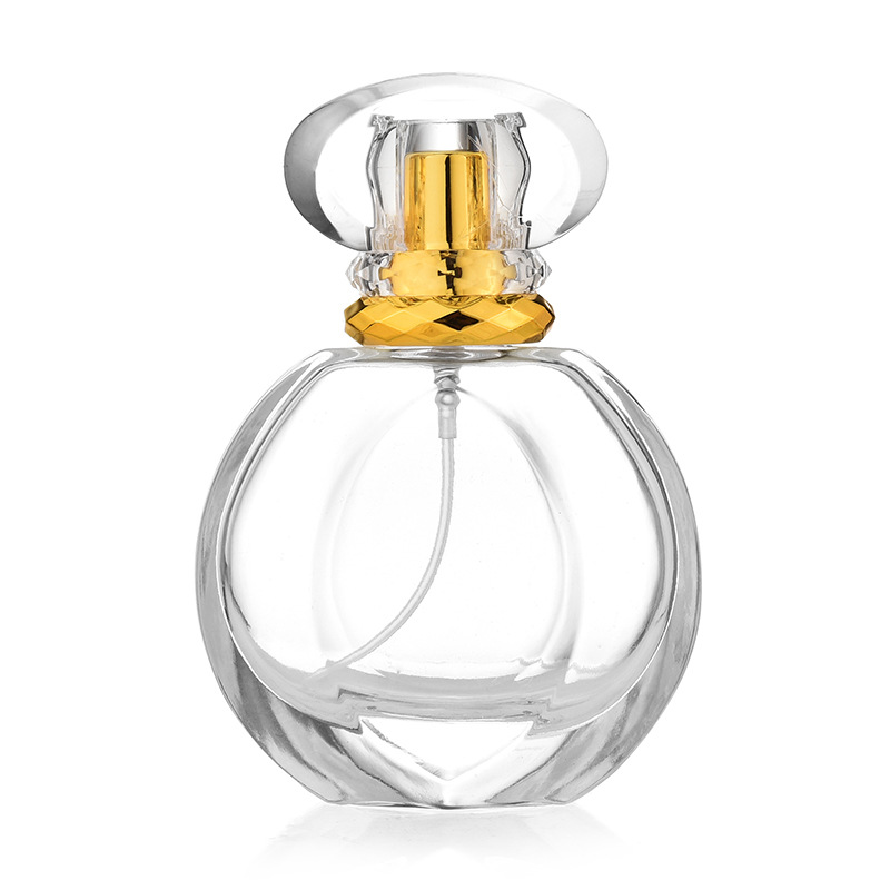 透明五毫升圆形扁圆香水瓶空瓶旅行分装瓶便携加厚玻璃香水分装瓶