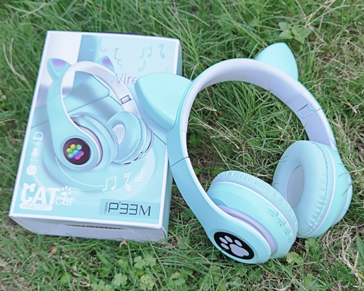 电商爆款猫耳朵蓝牙耳机可爱带彩灯无线5.