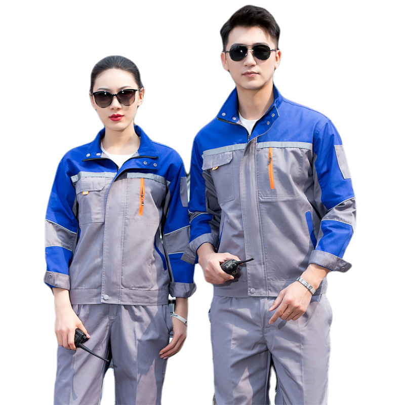 Autumn and Winter Cargo Pants Long Sleeve Labor Protection Clothing Polyester Cotton Working Uniform Suit Men's and Women's Work Clothes Spot Work Wear Wholesale