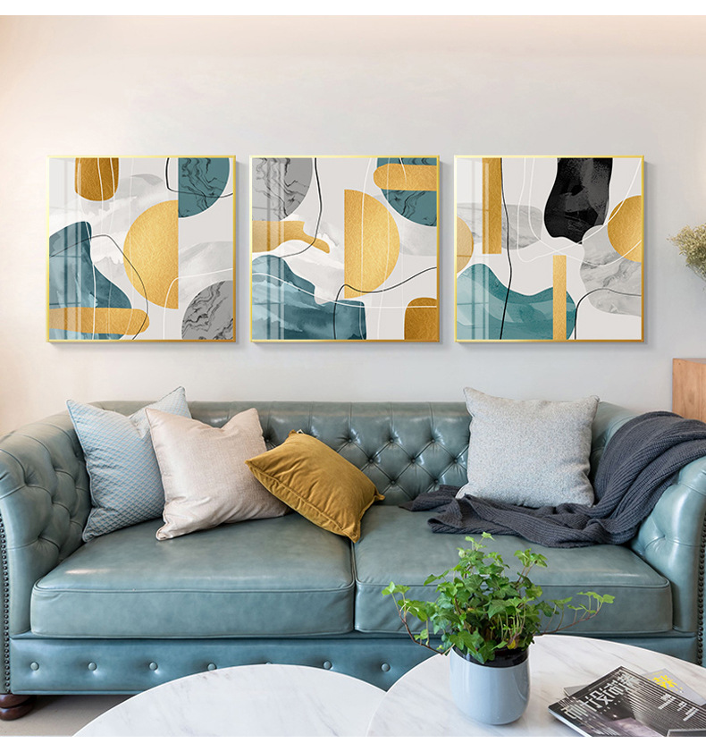 北欧玄关装饰画现代简约餐厅正方形挂画艺术创意招财轻奢客厅壁画