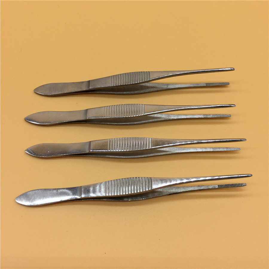 10cm眼科镊子 弹性好耐用 不锈钢镊子小镊子直镊带齿镊子