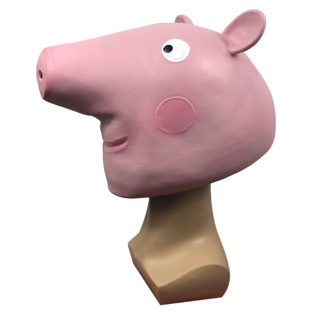 可爱小猪头套佩奇面具 化妆舞会搞笑动物头饰 万圣节动漫表演道具
