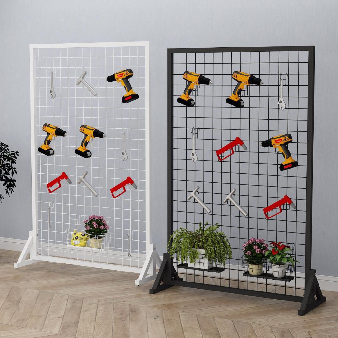 展会落地片网架挂饰大网格架装饰会展示格子挂耳环挂钩工业风立