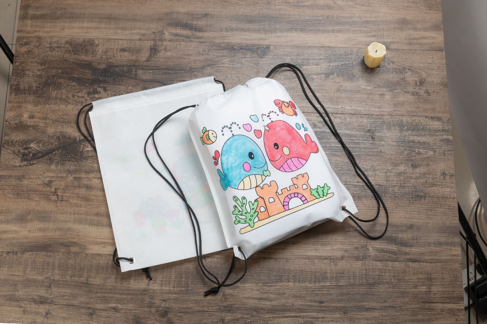 儿童手工幼教diy环保袋涂鸦背袋包制作涂色绘画材料填色厂家批发