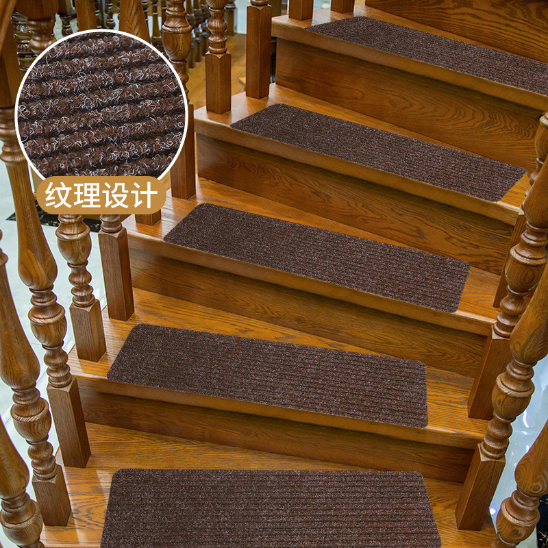 Cross-Border Amazon Stair Mat Step Mat Glue-Free Self-Adhesive Pvc Non-Slip Mat Double Stripes Repeated Use Floor Mat