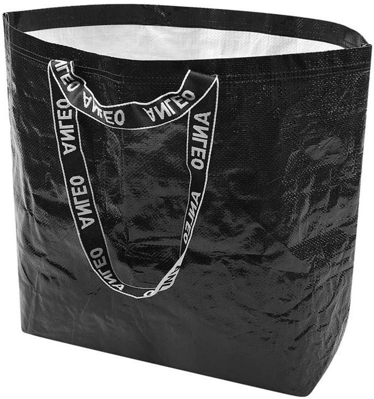 厂家定制黑色塑料编织购物袋双手提淋膜收纳袋纯色复合蛇皮袋