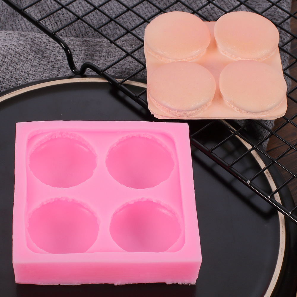 烘焙模具4连马卡龙造型翻糖奶油巧克力慕斯蛋糕硅胶模具甜点模具