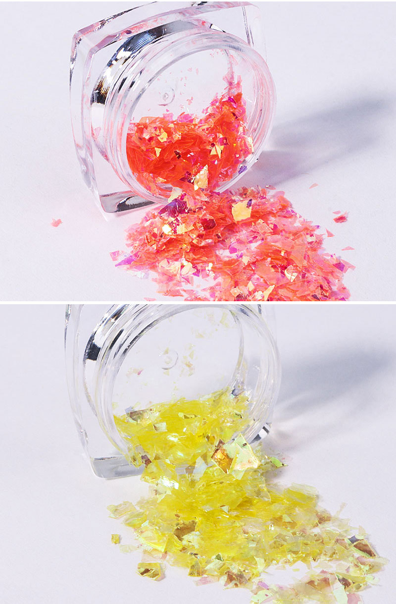 美甲糖果纸贝壳幻彩亮片玻璃纸碎片指甲贴片树脂材质美甲工具diy