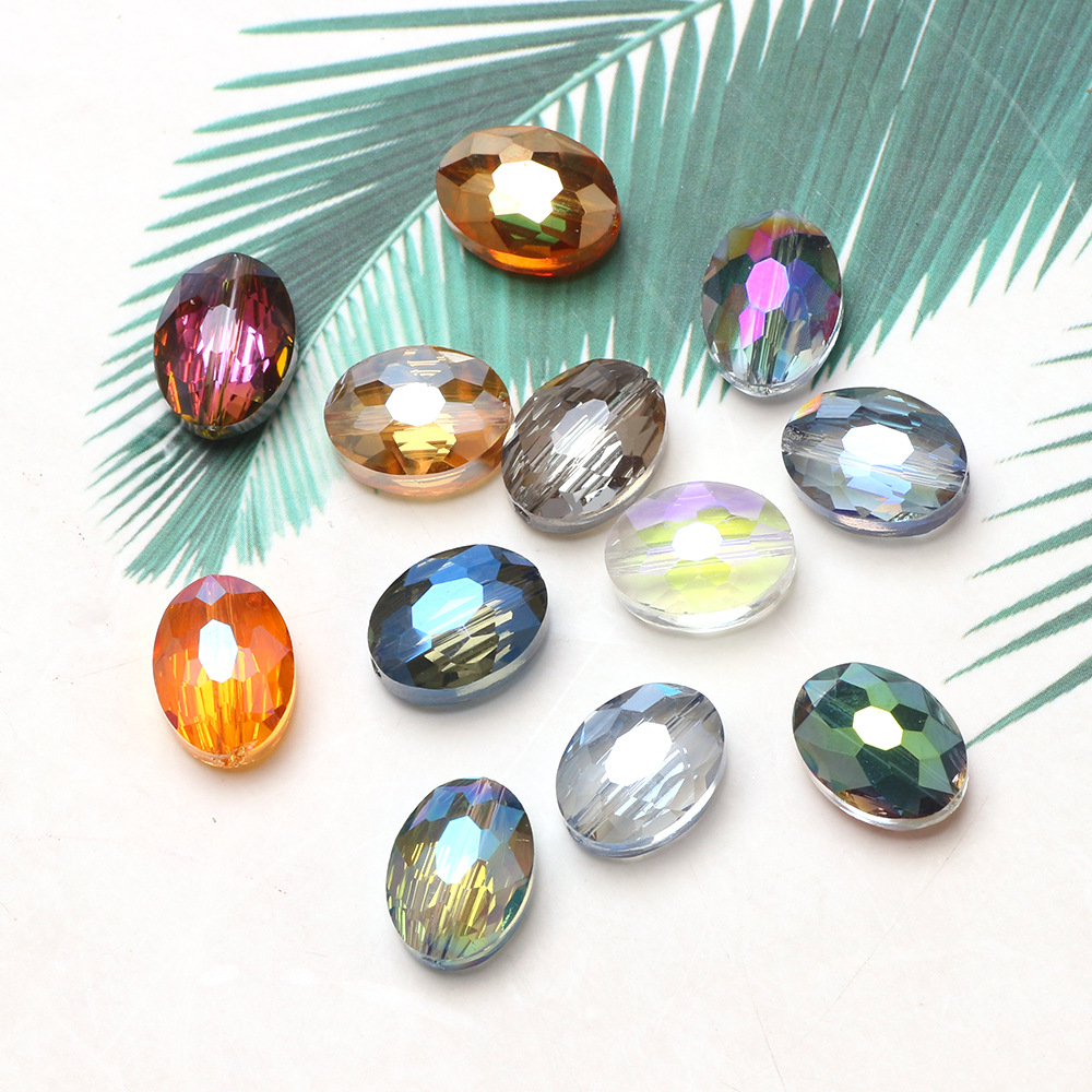 9*12mm牛眼玻璃珠子 电镀水晶散珠耳环项链吊坠diy饰品服饰包配件