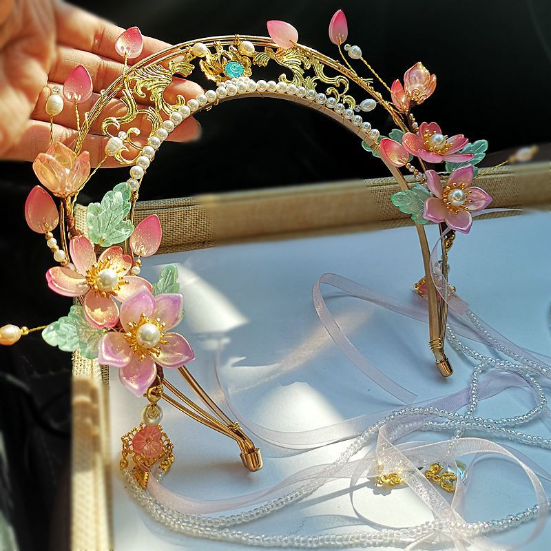 圣母光环发冠汉服头饰飘带流苏发箍古风发饰品头冠