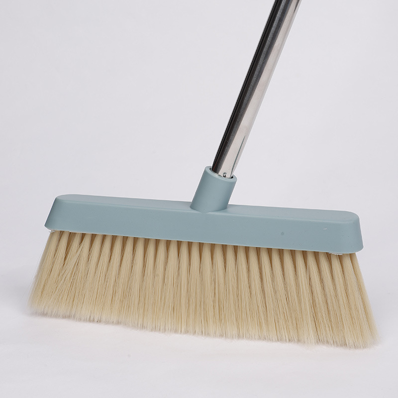 Household Cleaning Broom Dustpan Set with Scraping Teeth Non-Stick Hair Soft Wool Plastic Cleaning Broom 0678