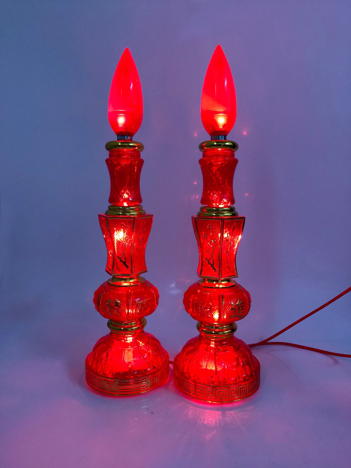 佑毅水晶电烛灯电池式两用多功能宗教用品塑料带灯泡7寸9834