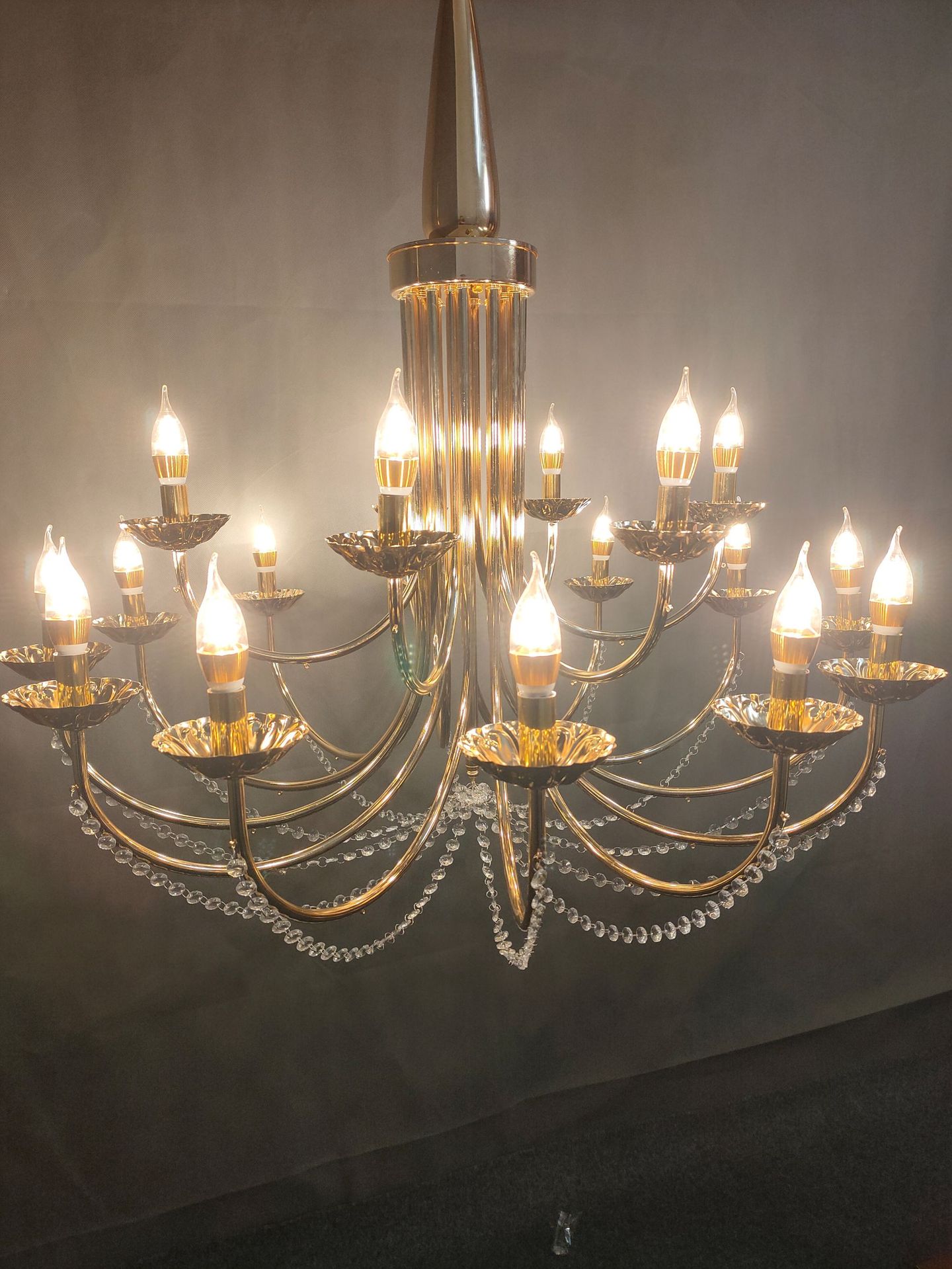 2019新款婚庆道具 婚礼堂展厅宴席厅装饰大吊灯 镀金美式水晶灯