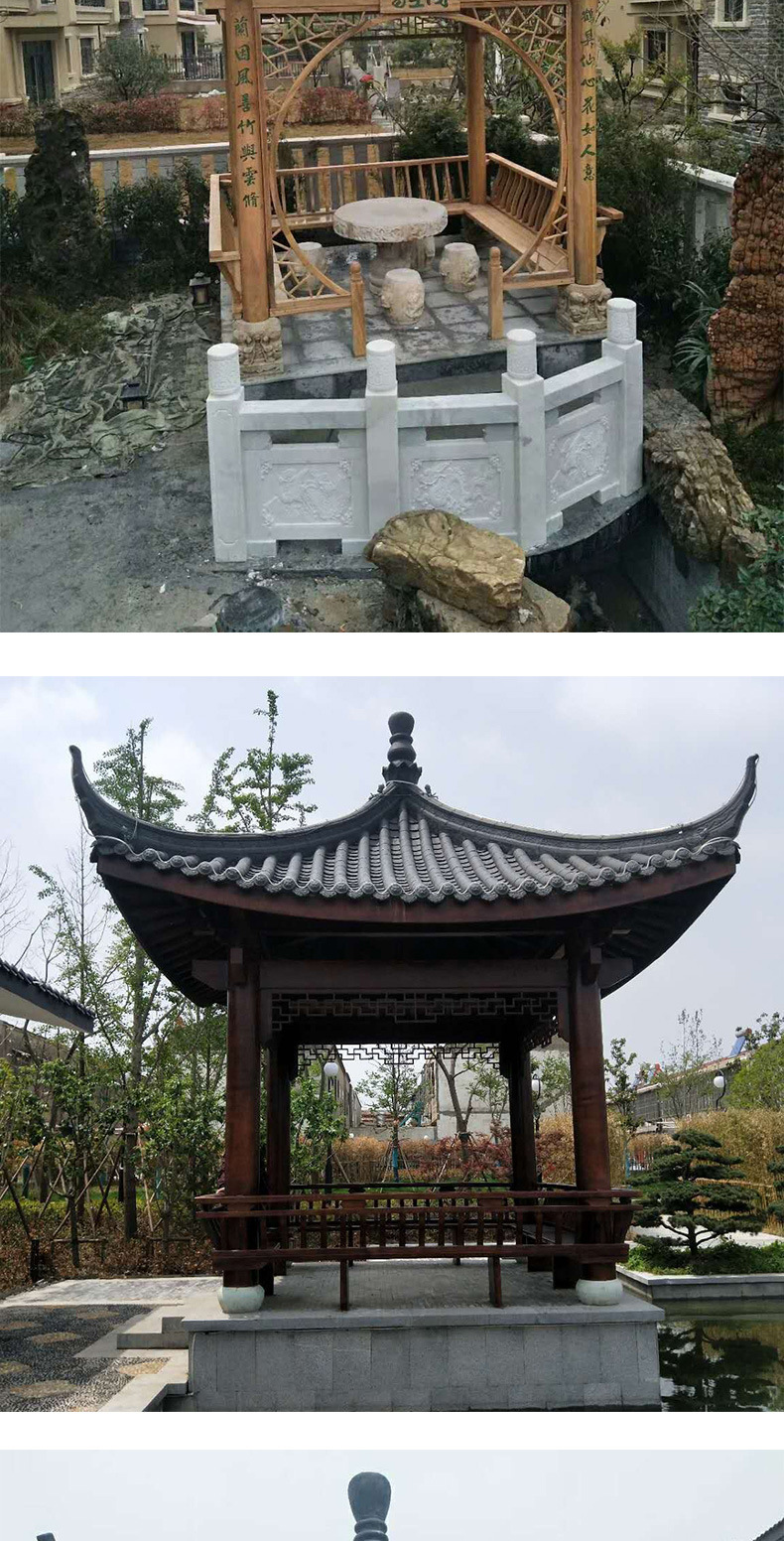 厂家定制批发仿古中式四角简易亭子 古建四柱凉亭 四角公园凉亭