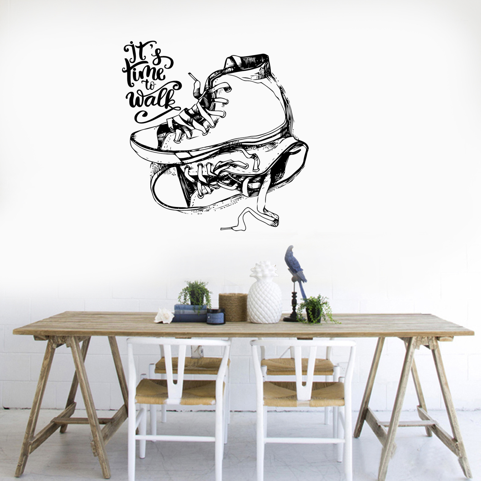 jm8387创意个性黑色鞋子墙贴客厅走廊宿舍鞋柜背景装饰自粘贴纸