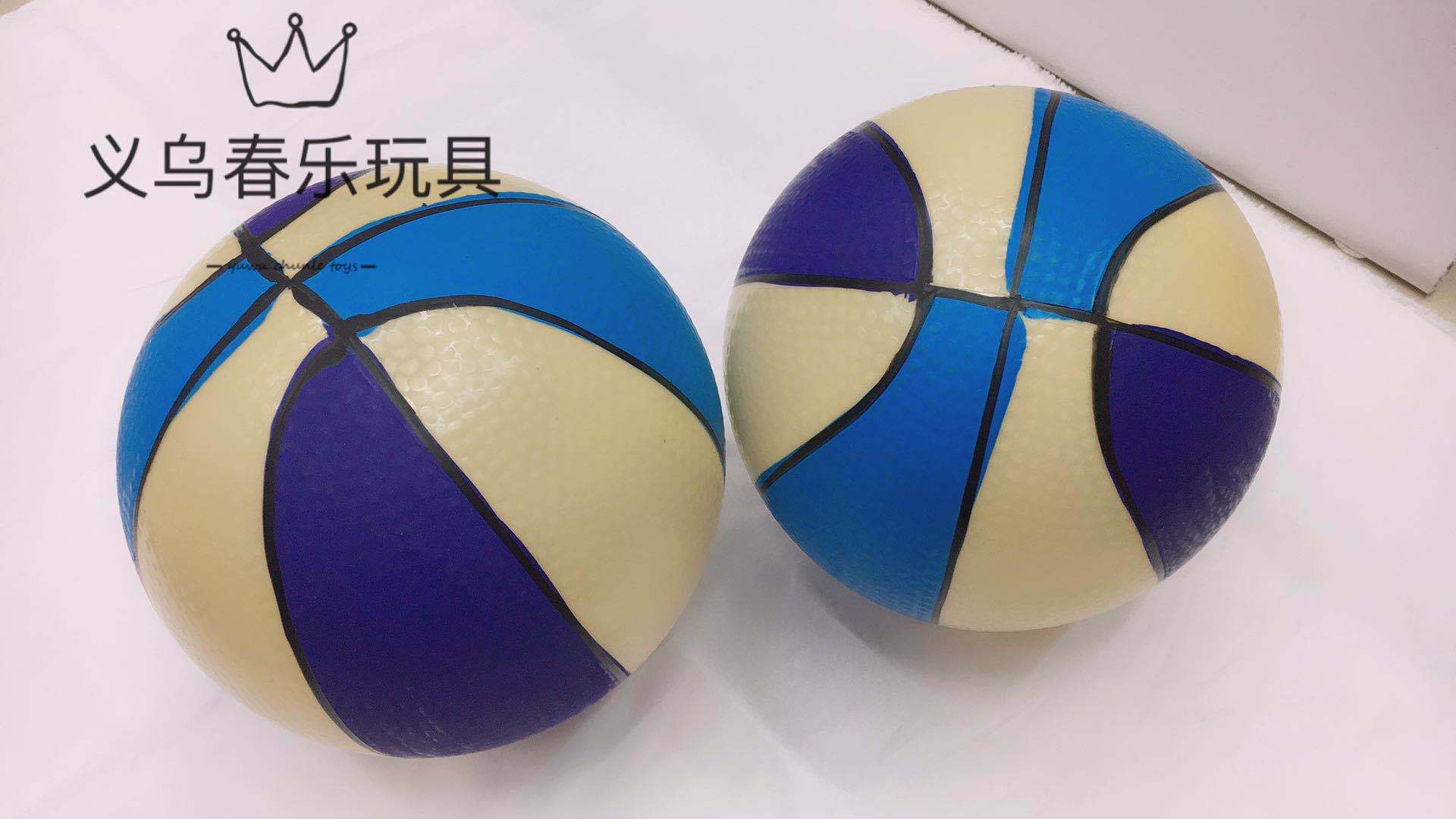 厂家促销pvc充气儿童玩具皮球 彩绘拍拍球 9寸22cm三色篮球划线球
