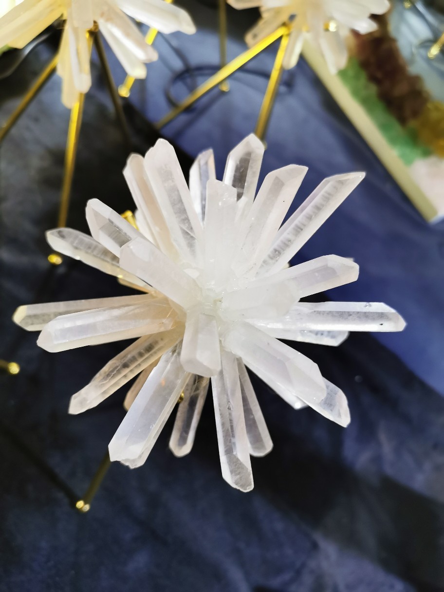 天然白水晶手工花外单热销工厂直销量大从优