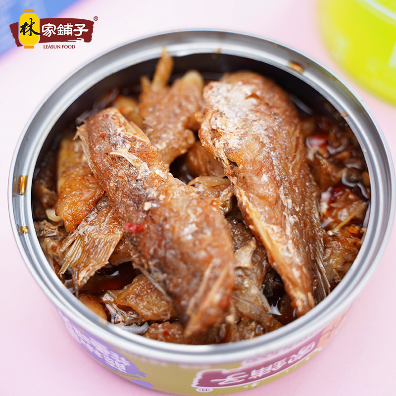 一件代发 林家铺子鱼罐头香辣香酥藤椒黄花鱼罐头105g*4罐